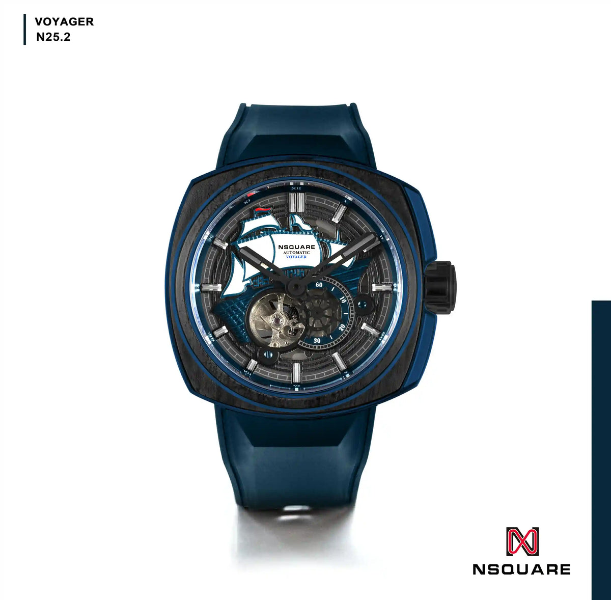 NSQUARE VOYAGER Automatic Watch -51mm N25.2 Blue/Black|NSQUARE 旅遊者 自動錶-51毫米 N25.2 藍色/黑色