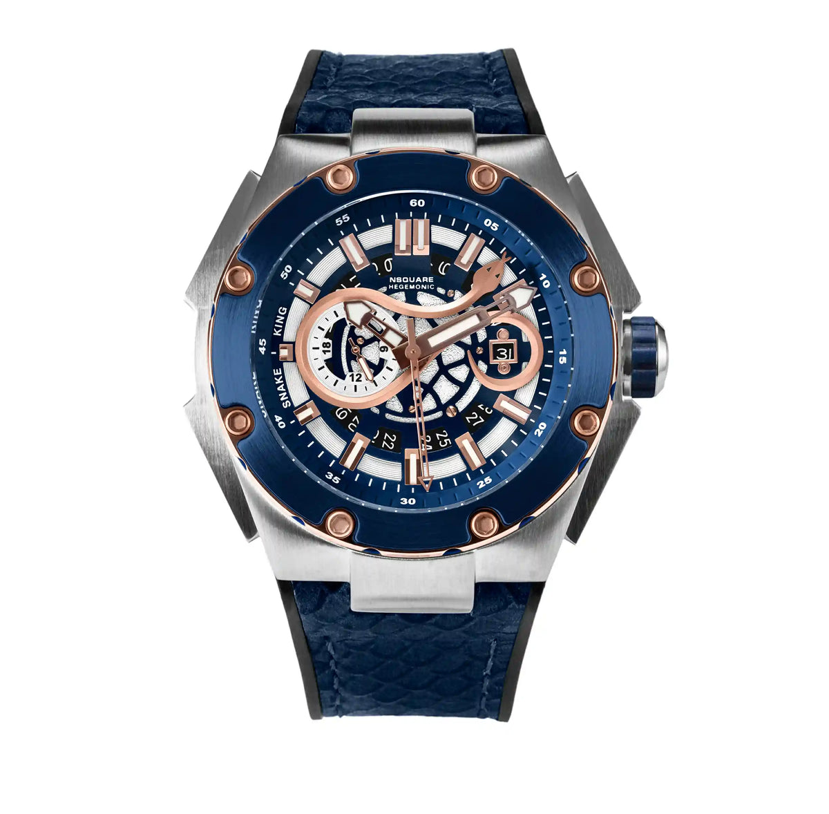 NSquare SnakeKing Automatic Watch 46mm N10.4 RG/Steel/Coastal Blue|NSquare蛇皇系列 自動錶-46毫米 N10.4 海岸藍色