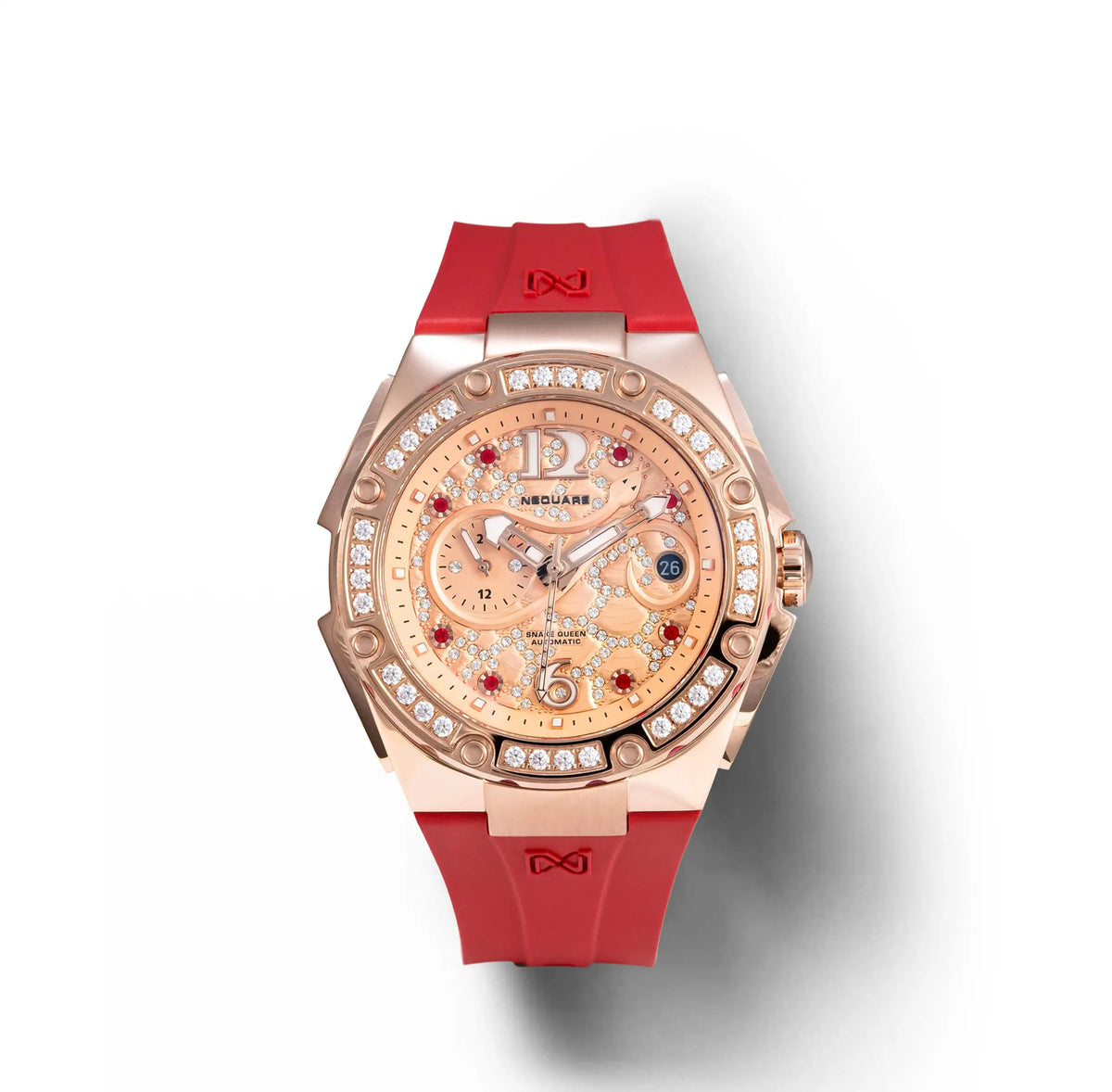 NSquare SnakeQueen39mm Automatic Watch N48.6 RG/Night Maroon Red|NSquare蛇后39毫米系列 自動錶 N48.6 玫瑰金色/夜栗紅色