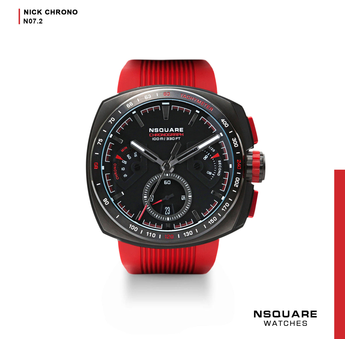 N07.2R BLACK RED (RED STRAP) |N07.2R 黑紅色 (紅色錶帶)
