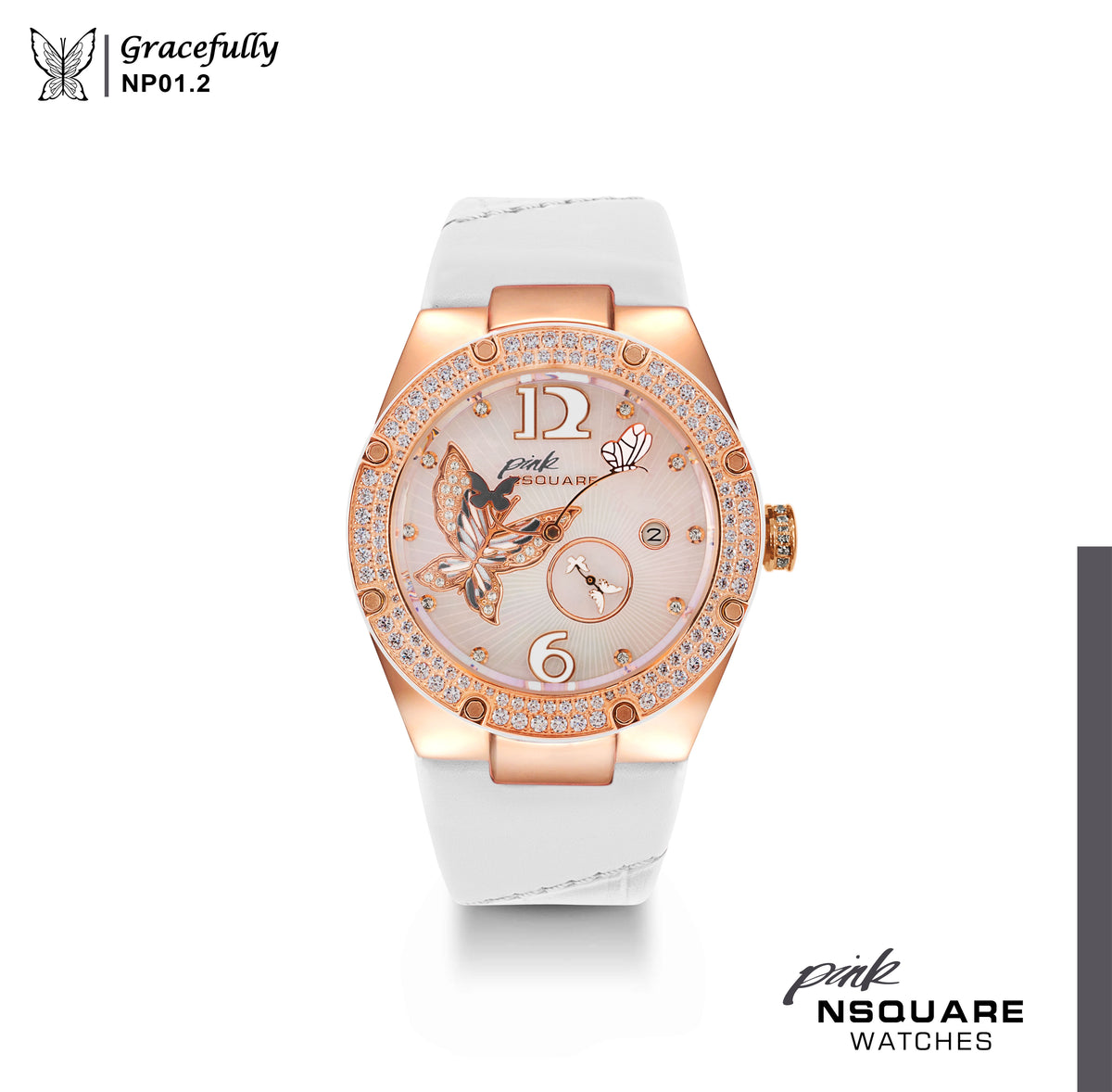 NSQUARE PINK Gracefully Automatic Watch-40mm NP01.2|NSQUARE PINK 蝴蝶系列 自動錶-40毫米 NP01.2