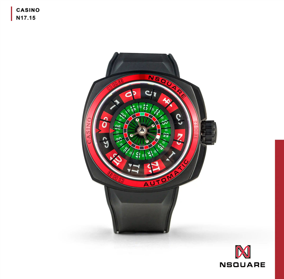 NSQUARE CASINO Automatic Watch 51mm-N17.15 Black/Black Limited Edition 88pcs|NSQUARE 賭場系列 自動錶 51毫米-N17.15 黑/黑色 限量版88隻