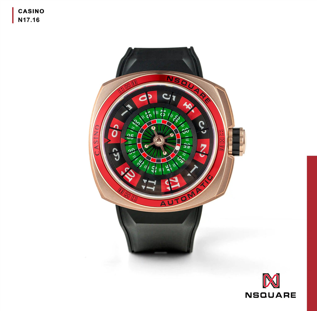 NSQUARE CASINO Automatic Watch 51mm-N17.16 Black/RG Limited Edition 88pcs|NSQUARE賭場系列自動表51毫米-N17.16黑色/玫瑰金色限量版88只