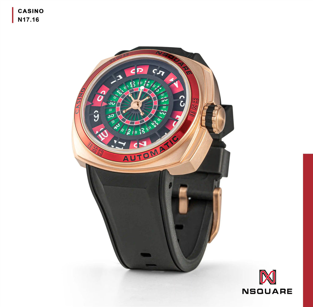 NSQUARE CASINO Automatic Watch 51mm-N17.16 Black/RG Limited Edition 88pcs|NSQUARE賭場系列自動表51毫米-N17.16黑色/玫瑰金色限量版88只