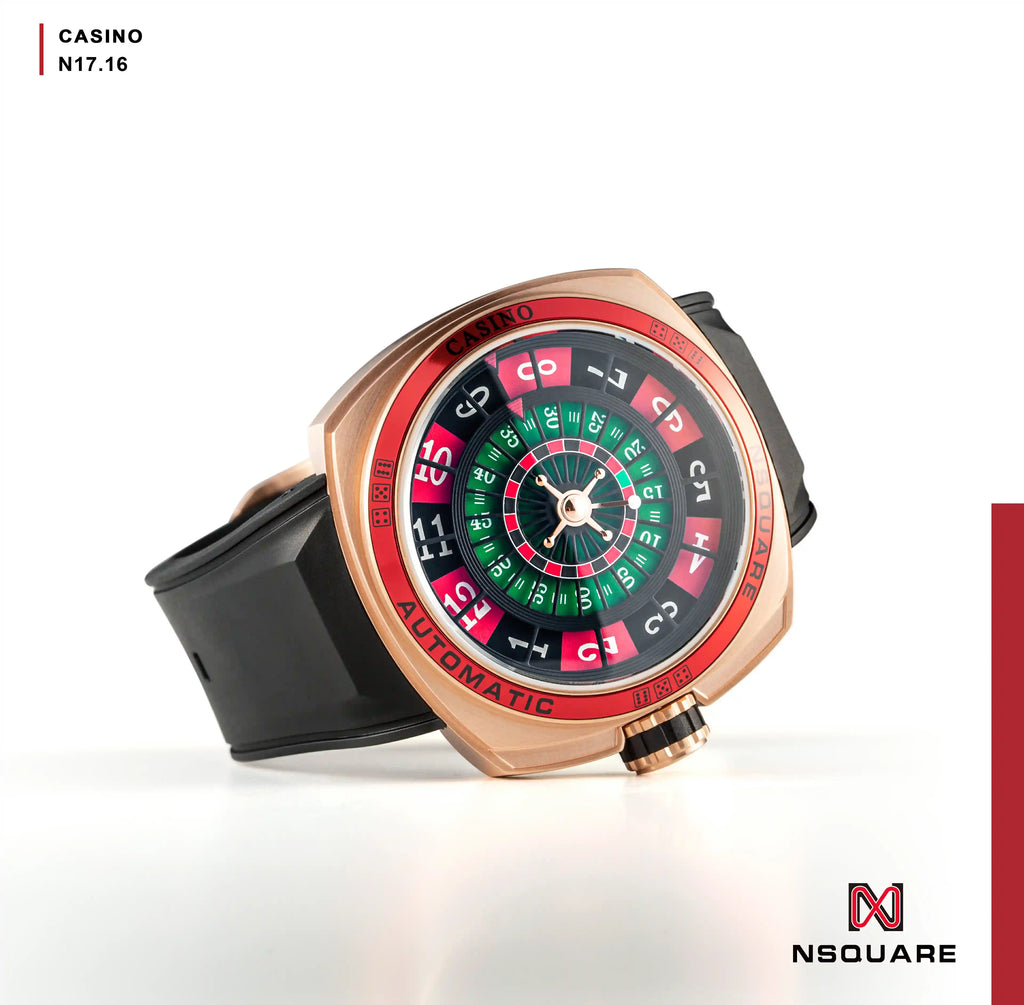 NSQUARE CASINO Automatic Watch 51mm-N17.16 Black/RG Limited Edition 88pcs|NSQUARE賭場系列自動表51毫米-N17.16黑色/玫瑰金色限量版88只