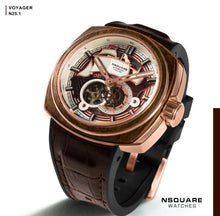 Load image into Gallery viewer, NSQUARE VOYAGER Automatic Watch -51mm  N25.1 RG/Brown|NSQUARE 旅遊者 自動錶-51毫米  N25.1 玫瑰金色/棕啡色