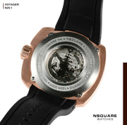 NSQUARE VOYAGER Automatic Watch -51mm  N25.1 RG/Brown|NSQUARE 旅遊者 自動錶-51毫米  N25.1 玫瑰金色/棕啡色