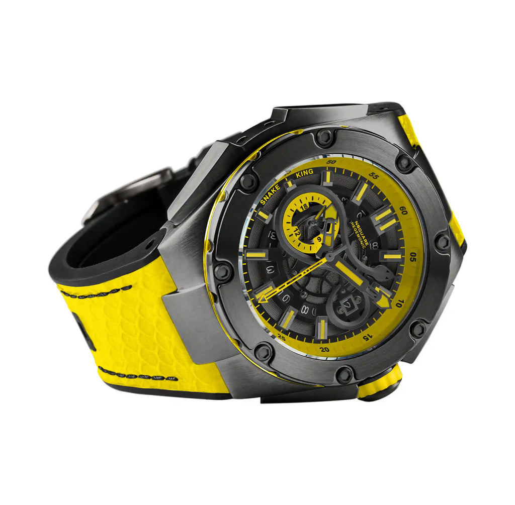 NSQUARE SnakeKing Automatic Watch-46mm N10.3 Gray/Tour Yellow|蛇皇系列 自動錶-46毫米  N10.3灰色/旅行黃