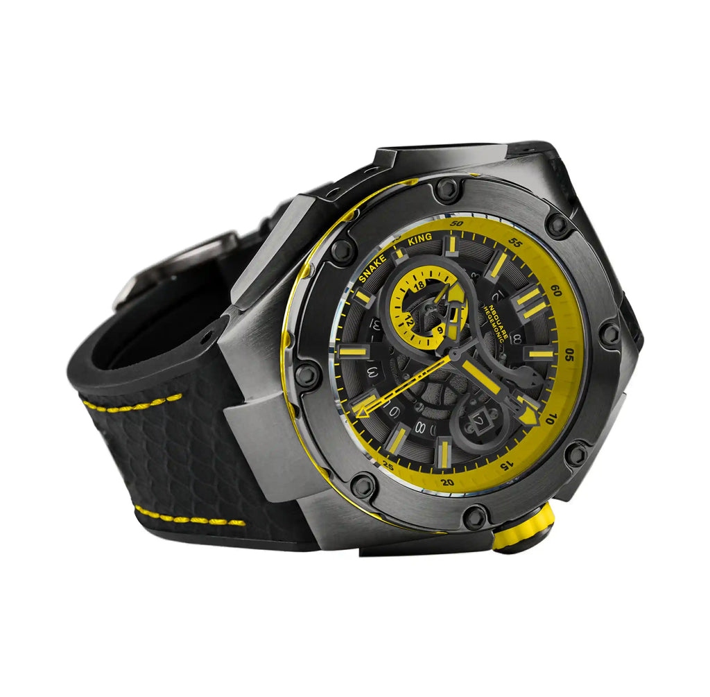 NSQUARE SnakeKing Automatic Watch-46mm N10.3 Gray/Tour Yellow/Black|蛇皇系列 自動錶-46毫米  N10.3 灰色/旅行黃/黑色