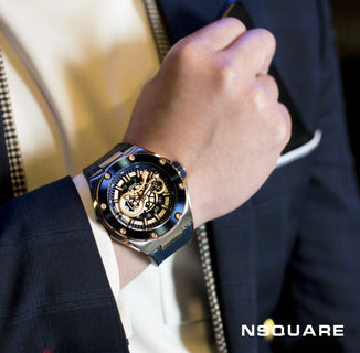 NSquare SnakeKing Automatic Watch 46mm N10.4 RG/Steel/Coastal Blue|NSquare蛇皇系列 自動表-46毫米 N10.4 海岸藍色