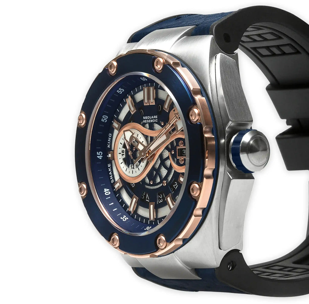 NSquare SnakeKing Automatic Watch 46mm N10.4 RG/Steel/Coastal Blue|NSquare蛇皇系列 自動錶-46毫米  N10.4 海岸藍色