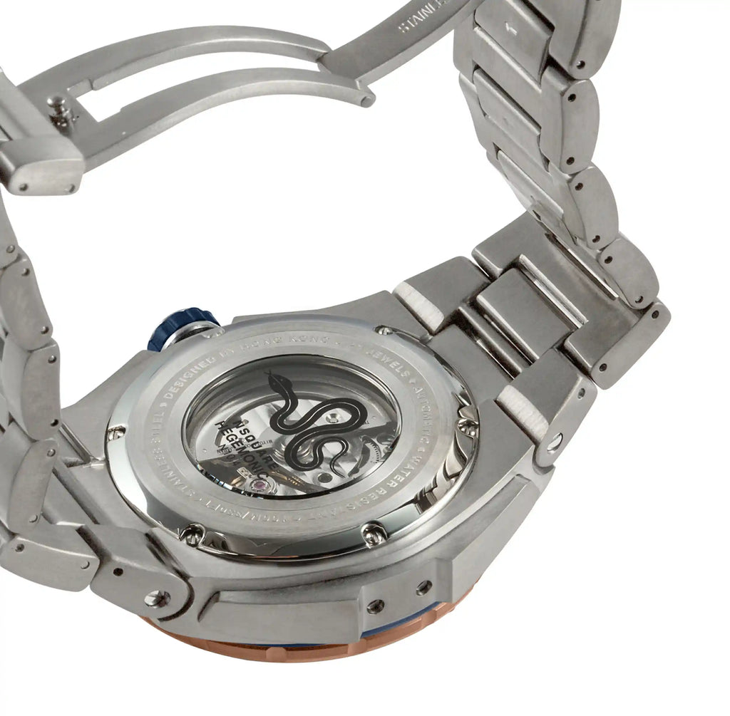 NSQUARE SnakeKing Automatic Watch-46mm N10.4 RG/Steel/SS Bracelet|蛇皇系列 自動錶-46毫米  N10.4 海岸藍色/不銹鋼錶鏈帶