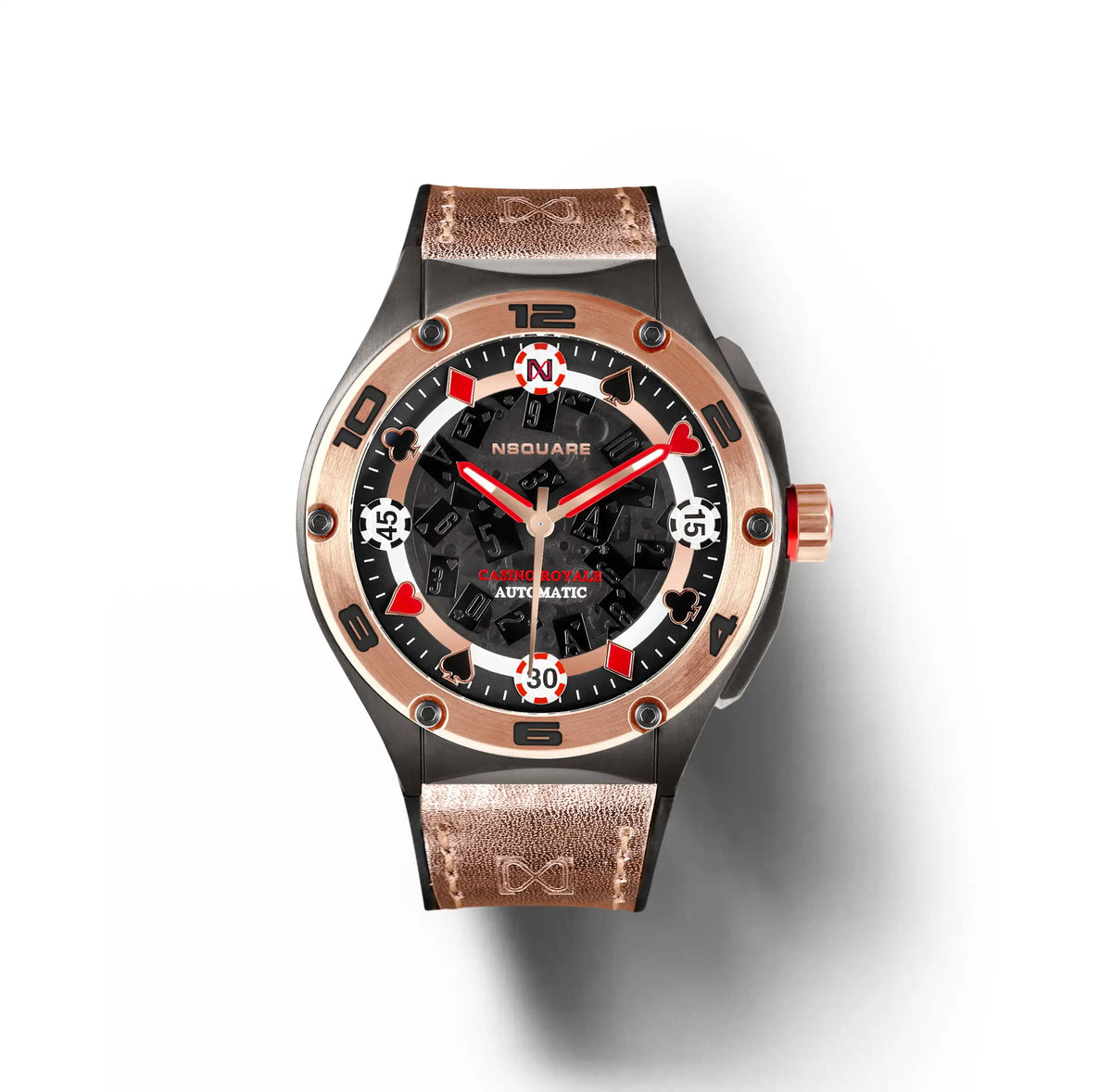 NSQUARE Casino Royale Automatic N40.2 Gun Metal/RG LIMITED EDITION|NSQUARE皇家賭場系列 自動錶N40.2 槍色/玫瑰金限量版