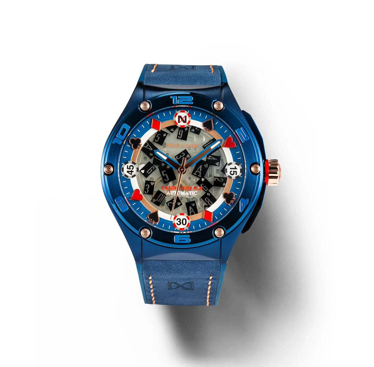 NSQUARE Casino Royale Automatic N40.4 Blue/RG LIMITED EDITION|NSQUARE皇家賭場系列 自動錶N40.4 藍色/玫瑰金限量版