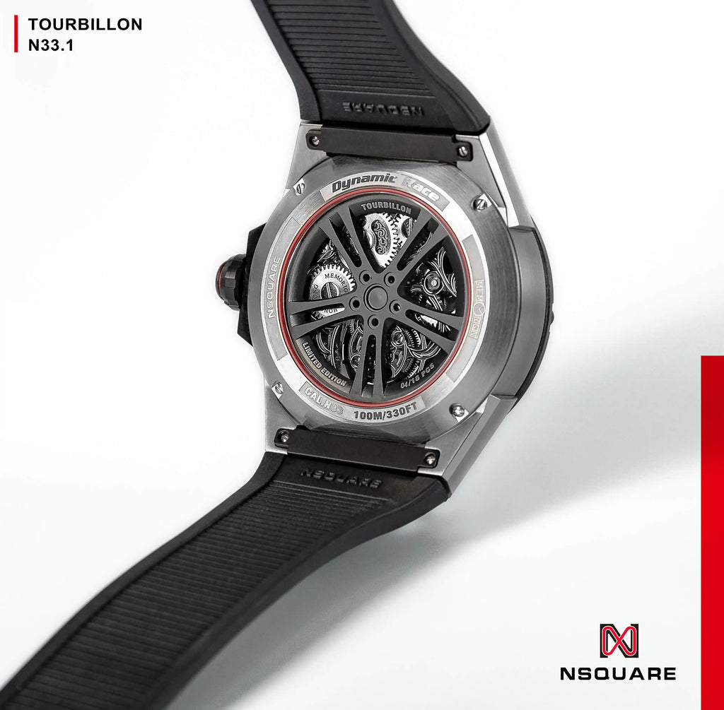 NSQUARE DYNAMIC RACE TOURBILLON WATCH 46MM N33.1 STEEL/CERMAIC BLACK LIMITED EDITION|NSQUARE DYNAMIC RACE陀飛輪46毫米 N33.1 鋼/黑陶瓷 限量版