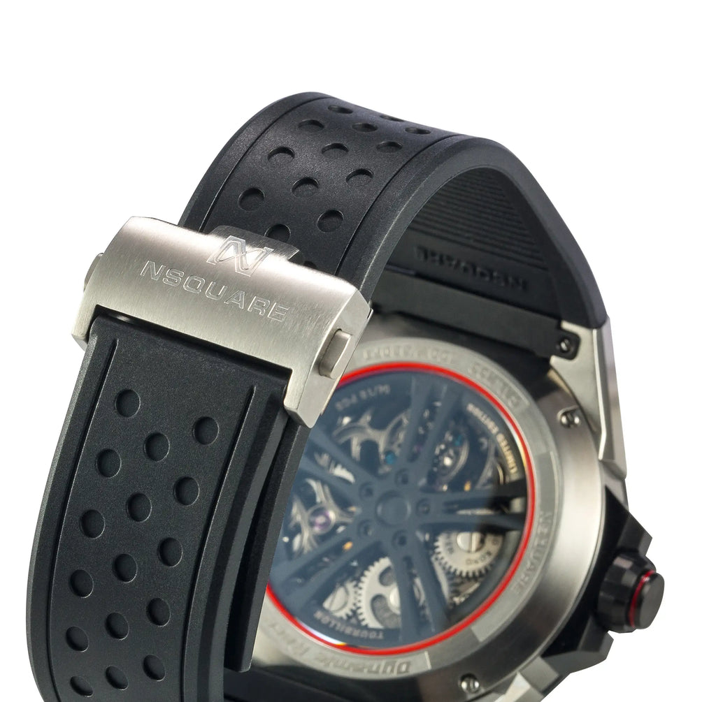 NSQUARE DYNAMIC RACE TOURBILLON WATCH 46MM N33.1 STEEL/CERMAIC BLACK LIMITED EDITION|NSQUARE DYNAMIC RACE陀飛輪46毫米 N33.1 鋼/黑陶瓷 限量版