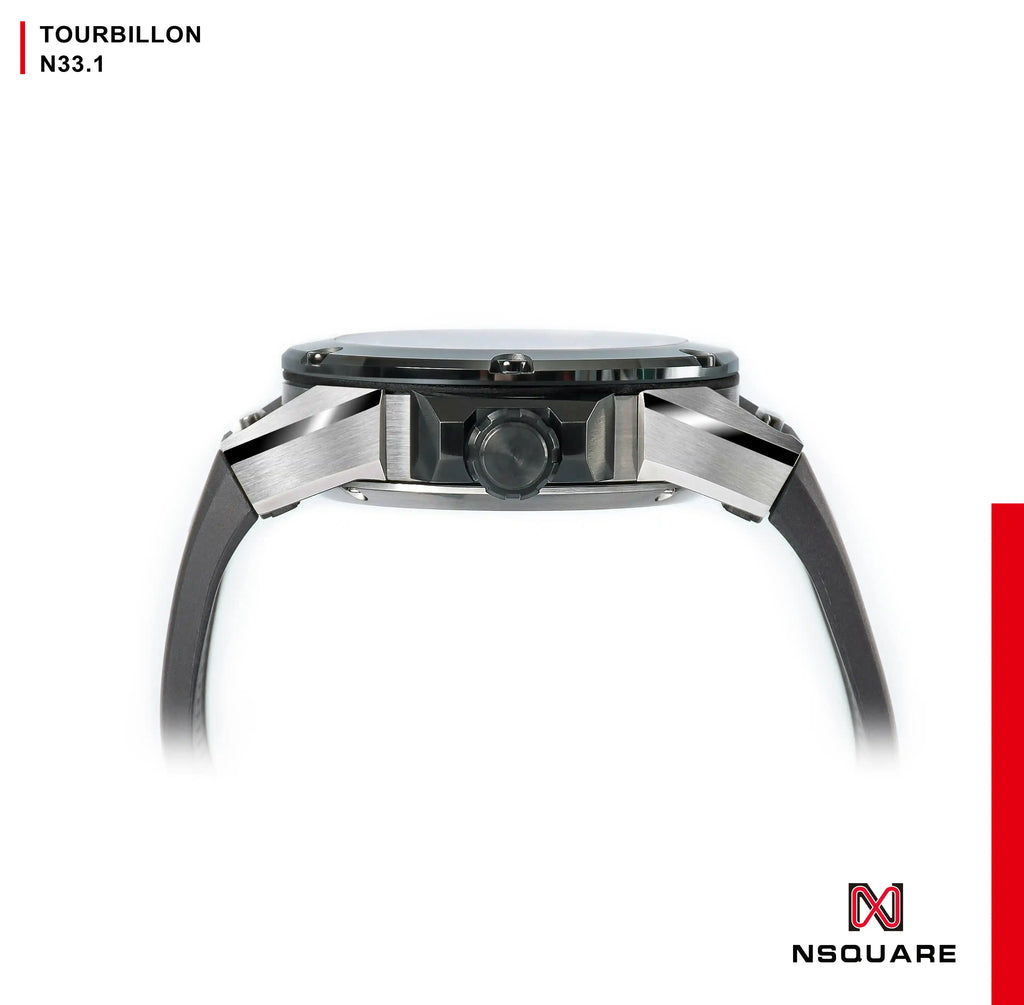 NSQUARE DYNAMIC RACE TOURBILLON WATCH 46MM N33.1 STEEL/CERMAIC BLACK LIMITED EDITION|NSQUARE DYNAMIC RACE陀飛輪46毫米 N33.1 鋼/黑陶瓷 限量版
