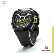 NSQUARE NICK II AUTOMATIC WATCH 45MM N12.1 BLACK/YELLOW |NSQUARE NICK II自動腕錶 45毫米 N12.1 黑色/黃色