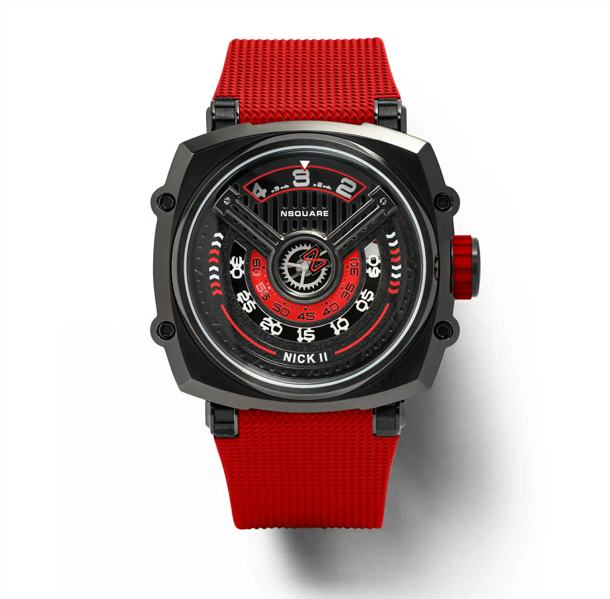 NSQUARE NICK II AUTOMATIC WATCH 45MM N12.2 BLACK/RED/RED |NSQUARE NICK II自動錶 45毫米 N12.2 黑色/紅色/紅色