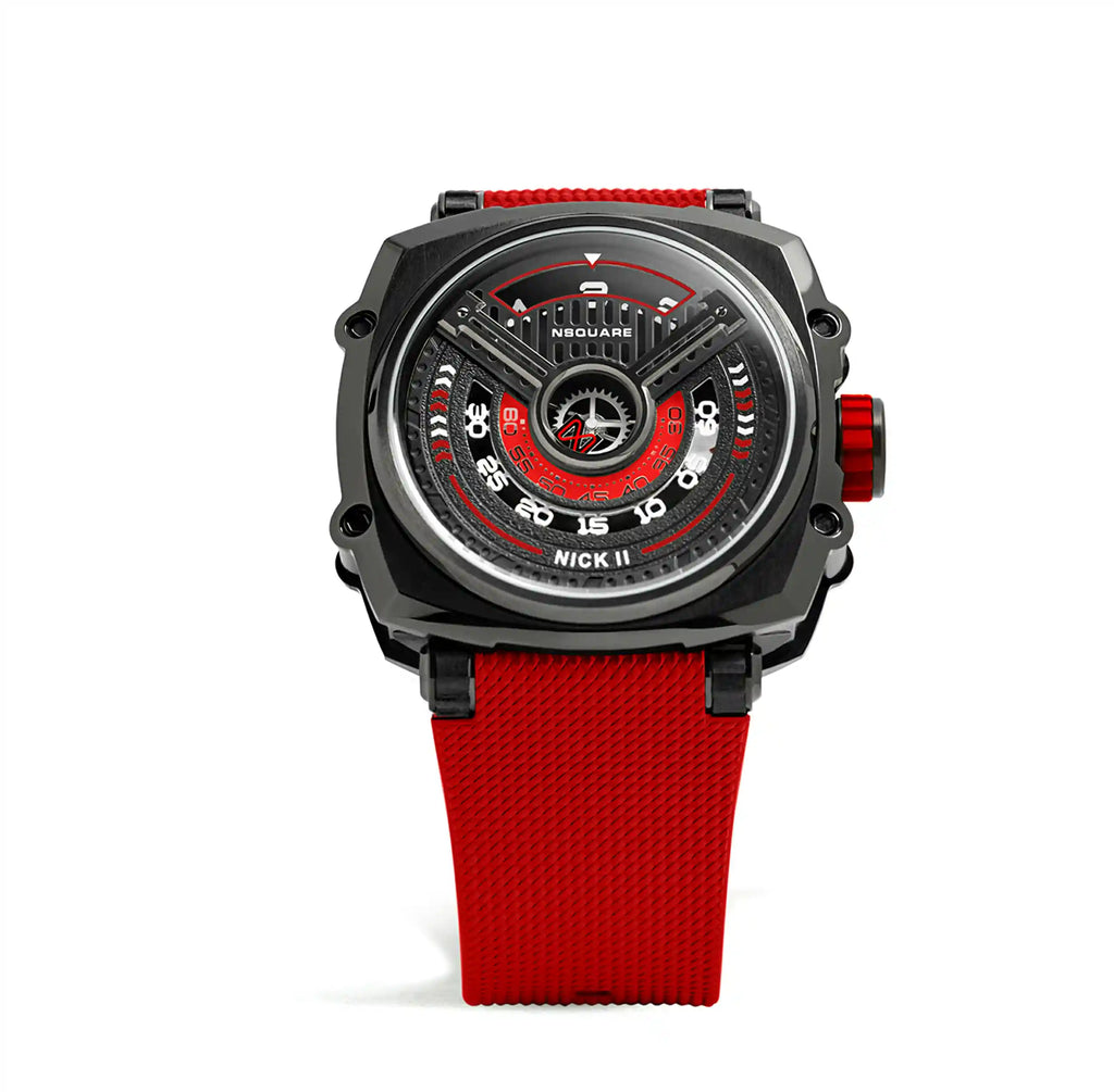NSQUARE NICK II AUTOMATIC WATCH 45MM N12.2 BLACK/RED/RED |NSQUARE NICK II 自動表 45毫米 N12.2 黑色/紅色/紅色
