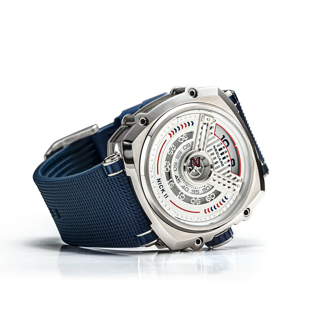 NSQUARE NICK II AUTOMATIC WATCH 45MM N12.5 BLUE/STEEL |NSQUARE NICK II自動腕錶 45毫米 N12.5 藍色/鋼色