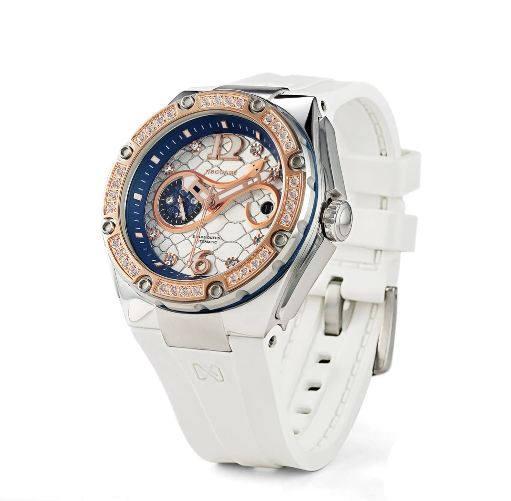NSquare SnakeQueen39mm Automatic Watch - N48.3 RG/White|NSquare蛇后39毫米系列 自動錶. N48.3玫瑰金色/白色