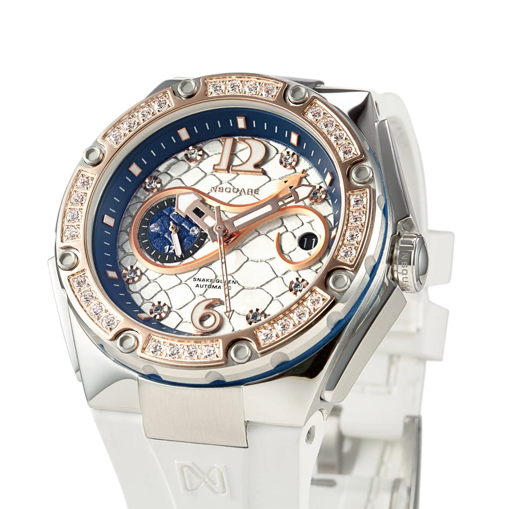 NSquare SnakeQueen39mm Automatic Watch - N48.3 RG/White|NSquare蛇后39毫米系列 自動錶. N48.3玫瑰金色/白色