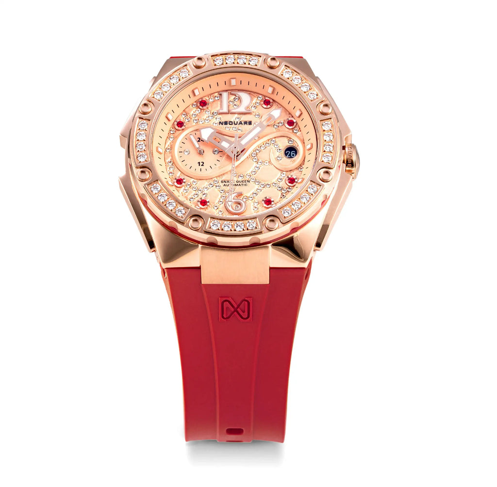 NSquare SnakeQueen39mm Automatic Watch N48.6 RG/Night Maroon Red|NSquare蛇后39毫米系列 自動錶 N48.6 玫瑰金色/夜栗紅色