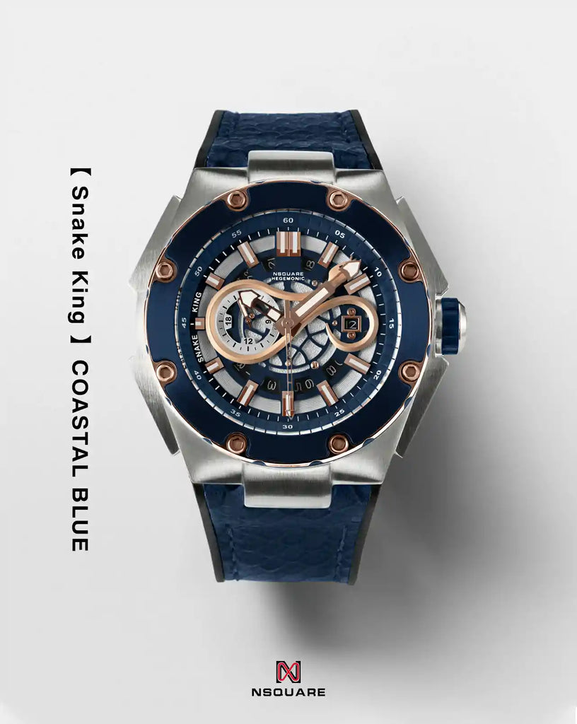 NSquare SnakeKing Automatic Watch 46mm N10.4 RG/Steel/Coastal Blue|NSquare蛇皇系列 自動錶-46毫米  N10.4 海岸藍色