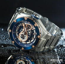 Load image into Gallery viewer, NSQUARE SnakeKing Automatic Watch-46mm N10.4 RG/Steel/SS Bracelet|蛇皇系列 自動錶-46毫米  N10.4 海岸藍色/不銹鋼錶鏈帶