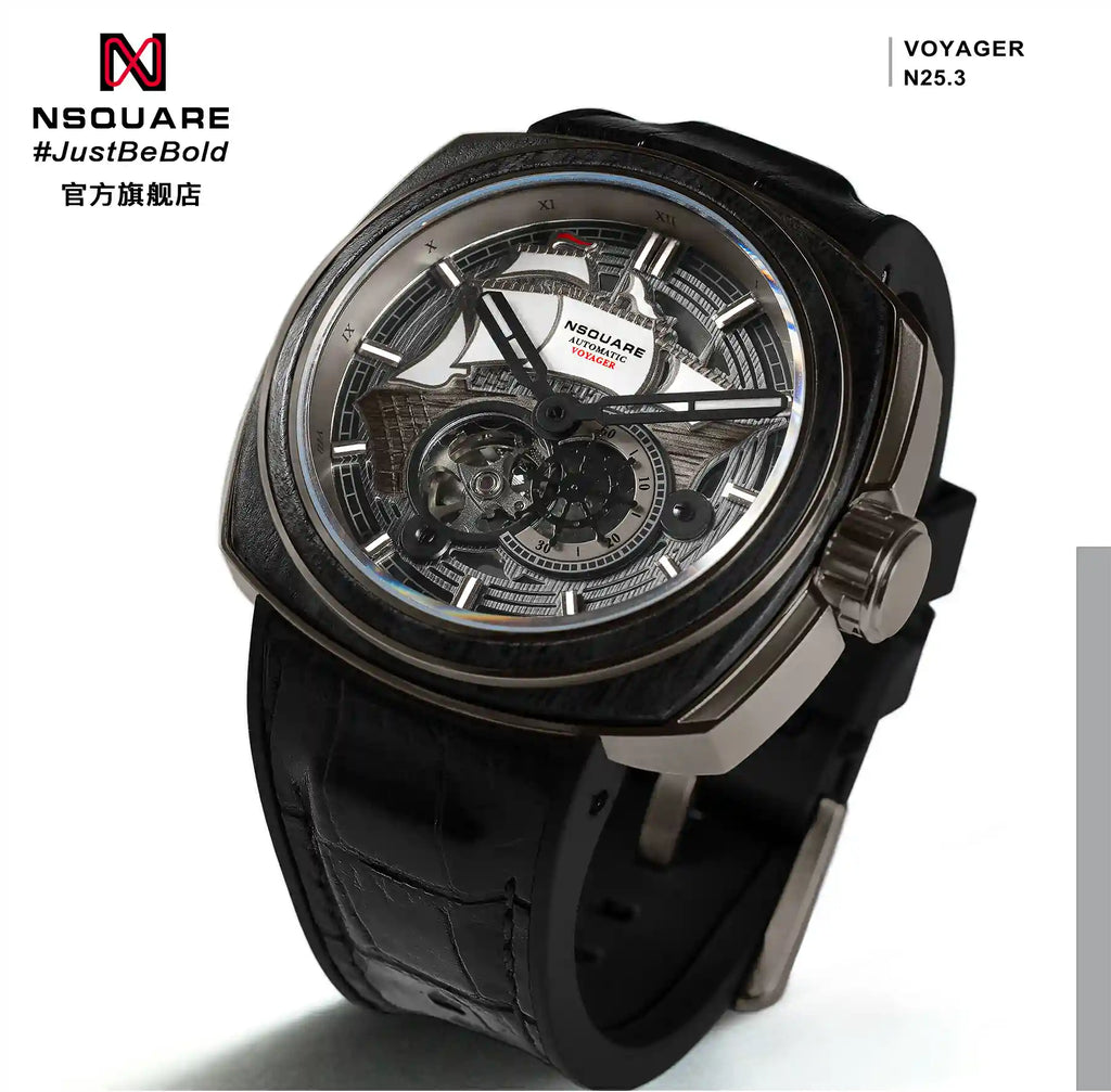 NSQUARE VOYAGER Automatic Watch -51mm  N25.3 Gun/Black|NSQUARE 旅遊者 自動錶-51毫米  N25.3 槍色/黑色