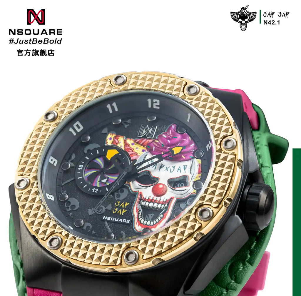 NSQUARE JAPJAP AUTOMATIC WATCH - 46MM N42.1 Violent Gold / Black|NSQUARE JAPJAP系列 自動表-46毫米 N42.1 狂暴金色限量版
