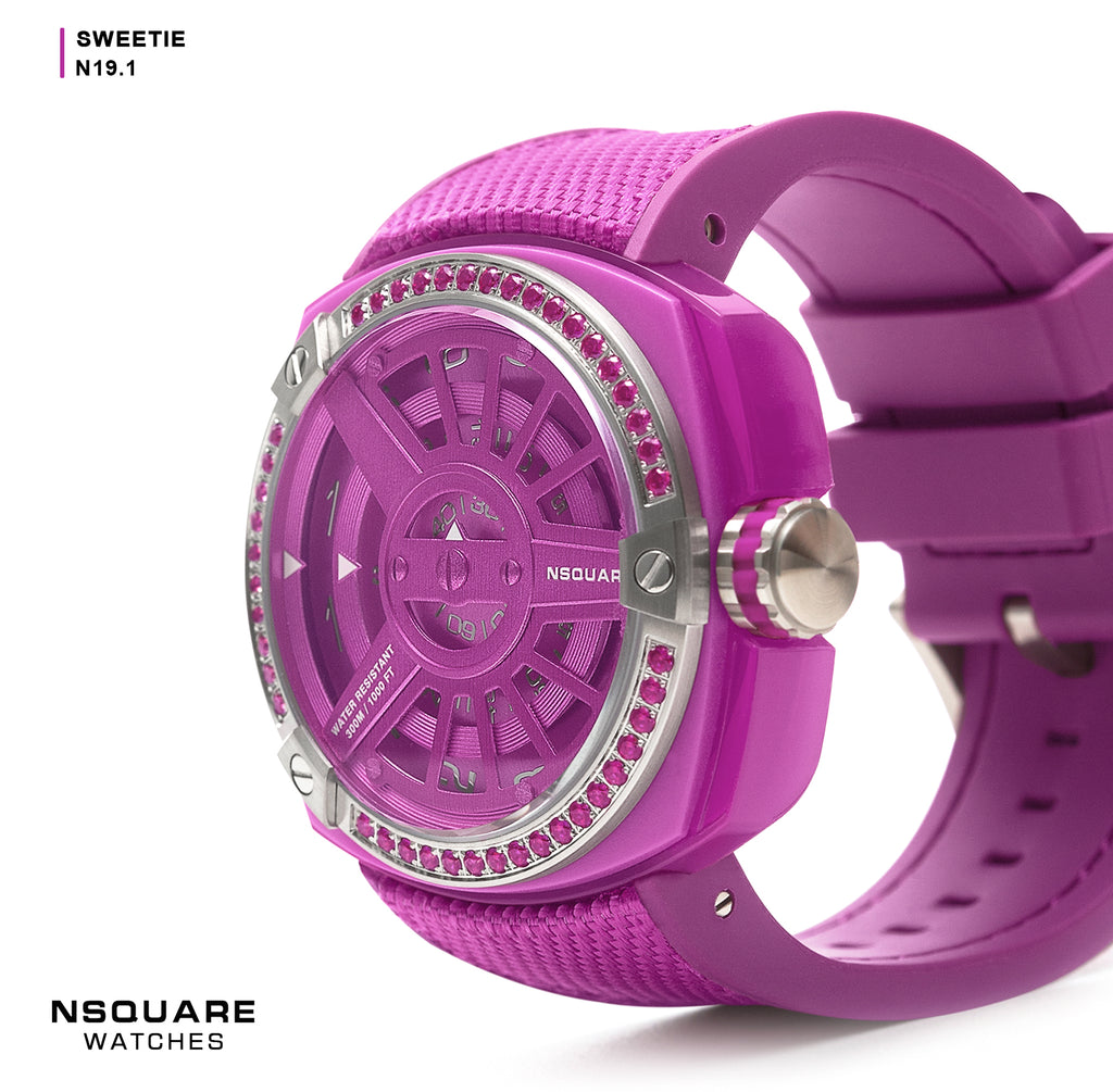 NSQUARE Sweetie Quartz Watch -51mm  N19.1 Sharp Pink|NSQUARE 甜美系列 石英錶-51毫米  N19.1 耀眼粉紅色
