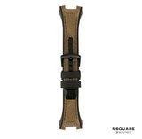 N03.1 Dual Material - Brown Leather with Black Rubber Strap|N03.1 雙材質 - 棕色真皮和黑色橡膠帶