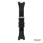 N03.3 Dual-material - Black Leather with Black Rubber Strap|N03.3 雙材質 - 黑色真皮和黑色橡膠帶