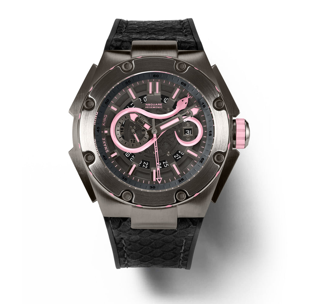 NSQUARE SnakeKing Automatic Watch-46mm N10.12 Gray/Pink|蛇皇系列 自動錶-46毫米  N10.12灰色/粉紅色