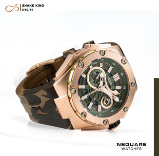 NSQUARE SnakeKing Automatic Watch-46mm N10.11CS Camper Green|NSQUARE 蛇皇系列 自動錶-46毫米  N10.11CS 軍營綠
