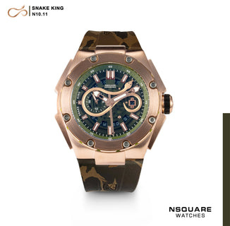NSQUARE SnakeKing Automatic Watch-46mm N10.11CS Camper Green|NSQUARE 蛇皇系列 自動錶-46毫米  N10.11CS 軍營綠