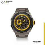 NSQUARE SnakeKing Automatic Watch-46mm N10.3 Gray/Yellow/GrayBracelet|蛇皇系列 自動錶-46毫米 N10.3 灰/黃/灰錶鏈帶