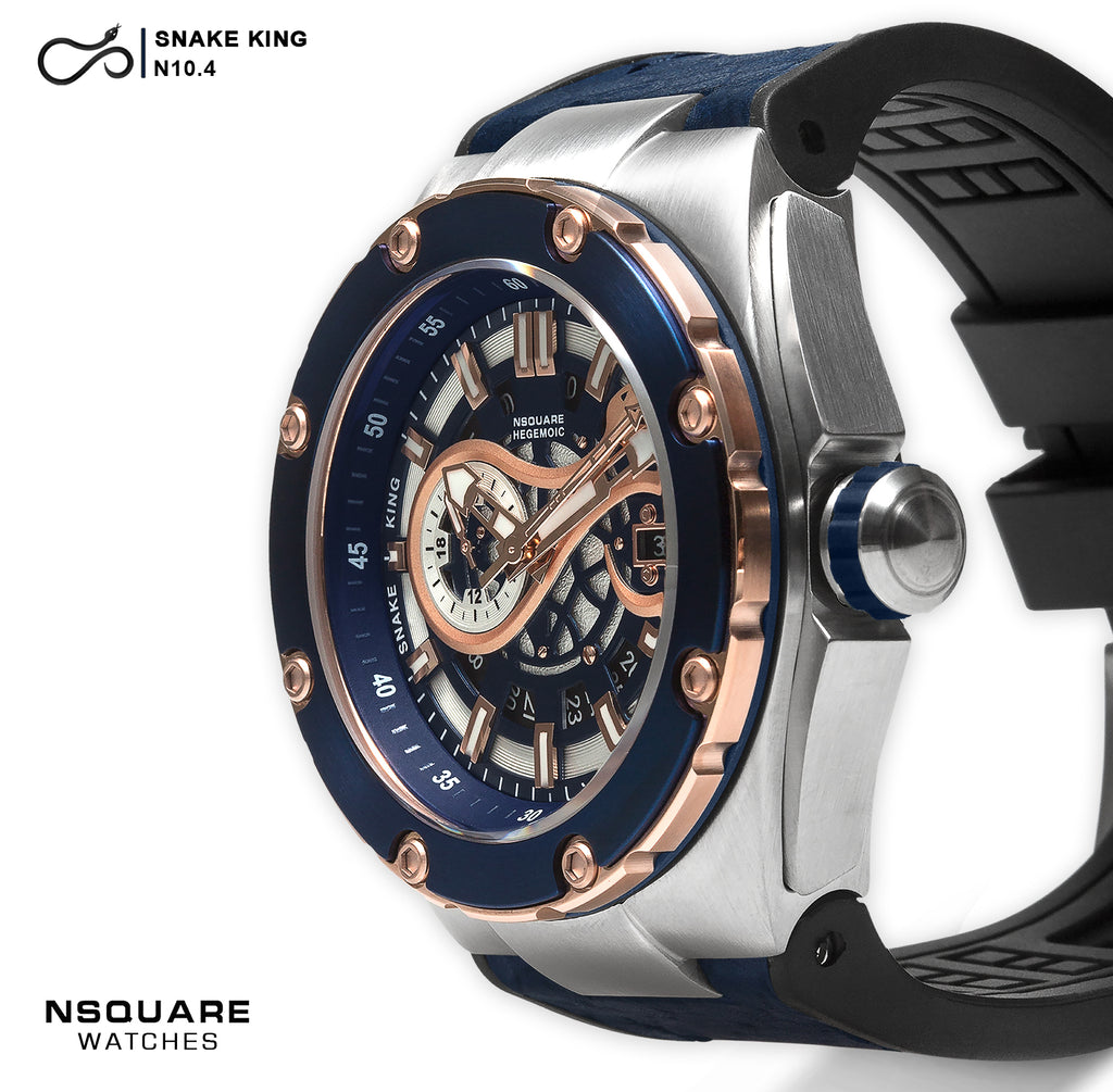 NSquare SnakeKing Automatic Watch 46mm N10.4 RG/Steel/Coastal Blue|NSquare蛇皇系列 自動錶-46毫米  N10.4 海岸藍色