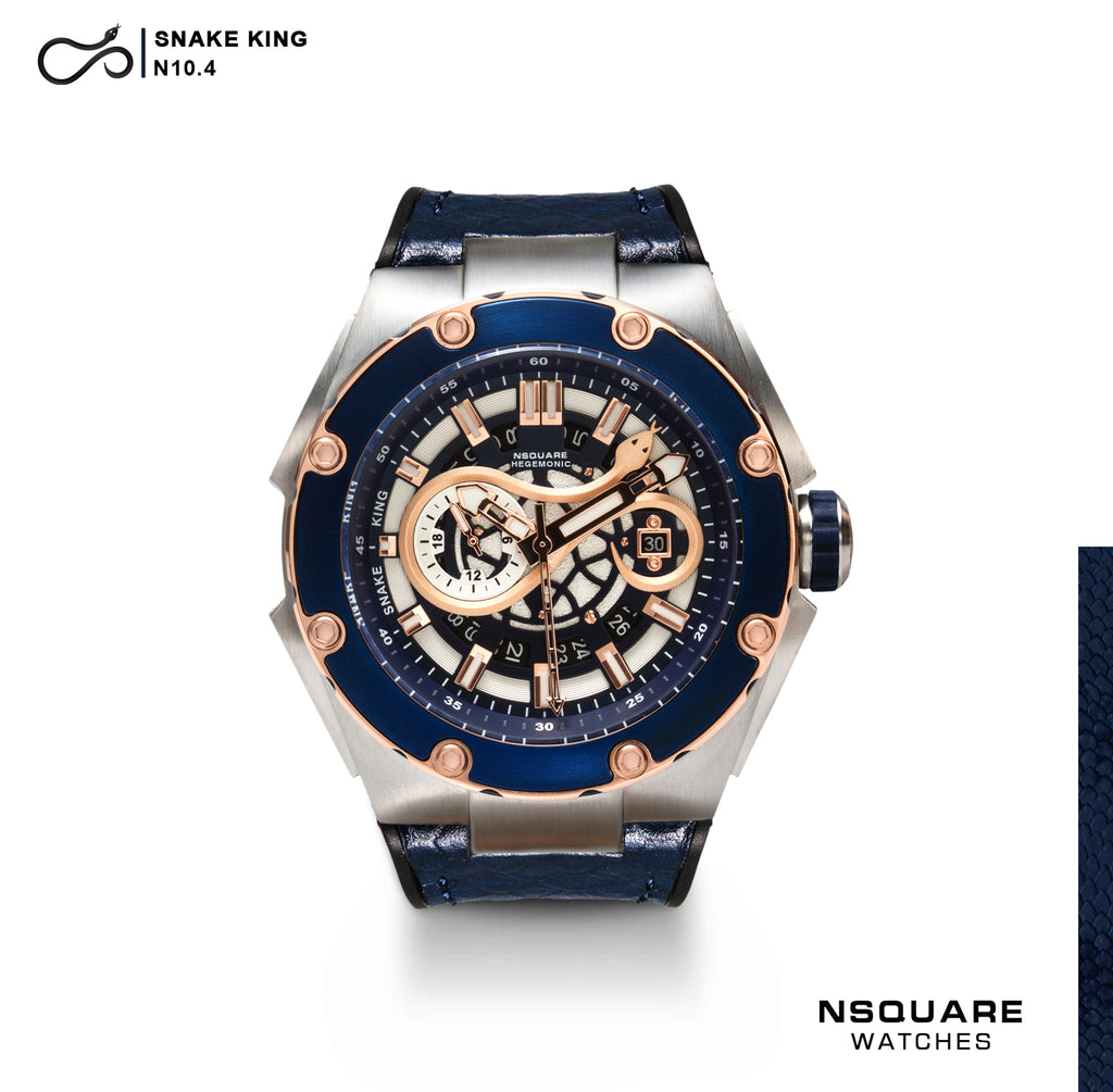 NSquare SnakeKing Automatic Watch 46mm N10.4 RG/Steel/Coastal Blue|NSquare蛇皇系列 自動表-46毫米 N10.4 海岸藍色
