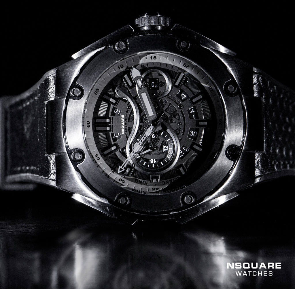 NSQUARE SnakeKing Automatic Watch-46mm N10.5 Gray Metal/Black|NSQUARE 蛇皇系列 自動錶-46毫米  N10.5 灰色/黒