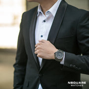 NSQUARE SnakeKing Automatic Watch-46mm N10.5 Gray Metal/Gun Bracelet|蛇皇系列 自動錶-46毫米 N10.5 灰/灰色鋼錶鏈帶