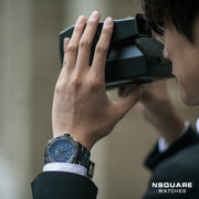 NSQUARE SnakeKing Automatic Watch-46mm N10.5 Gray Metal/Gun Bracelet|蛇皇系列 自動錶-46毫米 N10.5 灰/灰色鋼錶鏈帶