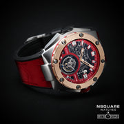 NSQUARE NM01-TOURBILLON Watch - 46mm  N35.1 SS/RG/Red|NM01-陀飛輪 46毫米  N35.1 不銹鋼/玫瑰金/紅