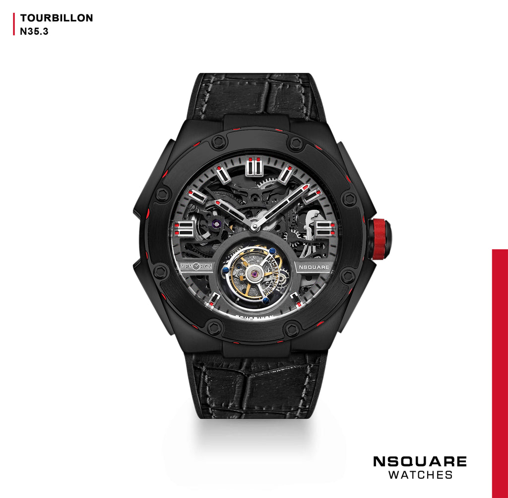 NSQUARE NM01-TOURBILLON Watch - 46mm  N35.3 All Black|NM01-陀飛輪 46毫米  N35.3 全黑色