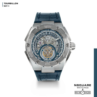 NSQUARE N37.1 Ronald Series-TOURBILLON Watch - 46mm SS/Blue|N37.1 鄭中基系列-陀飛輪46毫米 鋼藍色