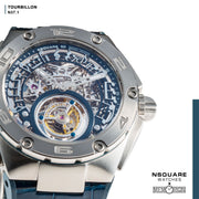 NSQUARE N37.1 Ronald Series-TOURBILLON Watch - 46mm  SS/Blue|N37.1 鄭中基系列-陀飛輪46毫米  鋼藍色