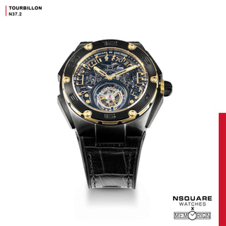 NSQUARE N37.2羅納德系列-TOURBILLON Watch - 46mm Gold/Black|N37.2鄭中基系列-陀飛輪46毫米金/黑