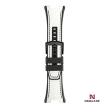 Load image into Gallery viewer, N51.1 Dual Material - White Snake Embossing Pattern Leather with Black Rubber Strap|N51.1 雙材質 - 白色蟒蛇壓花圖案皮和黑色橡膠帶